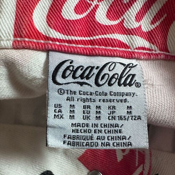 Women's Coca-Cola It's The Real Thing Red & White Denim shorts NWOT - Picture 3 of 3